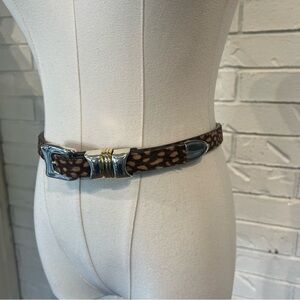 Vintage 90s B.B. Simon Deer Animal Print Fur Belt Womens S/M